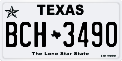 TX license plate BCH3490