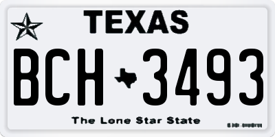 TX license plate BCH3493