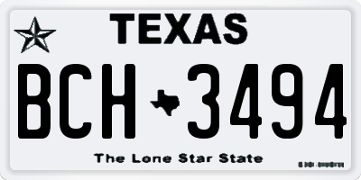 TX license plate BCH3494