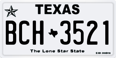 TX license plate BCH3521