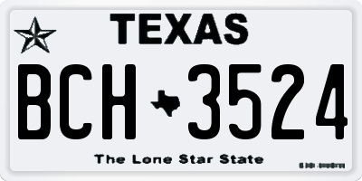 TX license plate BCH3524