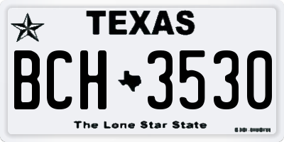 TX license plate BCH3530