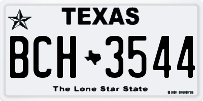 TX license plate BCH3544