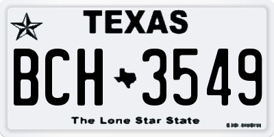 TX license plate BCH3549