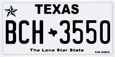 TX license plate BCH3550
