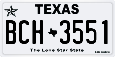 TX license plate BCH3551