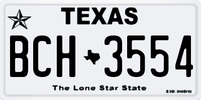 TX license plate BCH3554