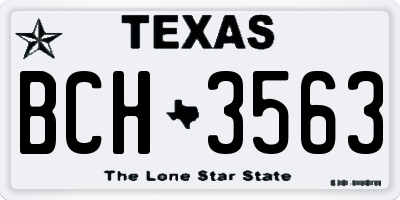 TX license plate BCH3563