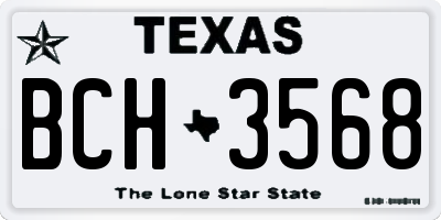 TX license plate BCH3568