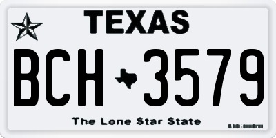 TX license plate BCH3579