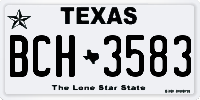 TX license plate BCH3583