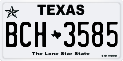 TX license plate BCH3585