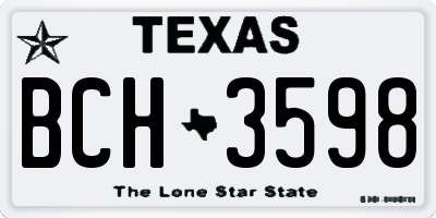 TX license plate BCH3598