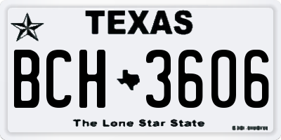 TX license plate BCH3606