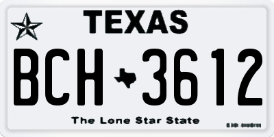 TX license plate BCH3612