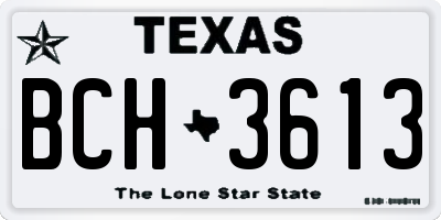 TX license plate BCH3613