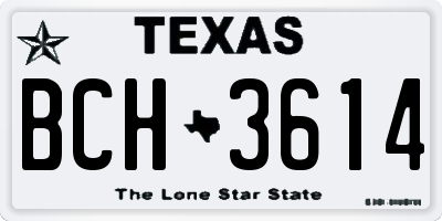 TX license plate BCH3614
