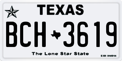 TX license plate BCH3619