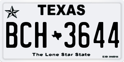 TX license plate BCH3644