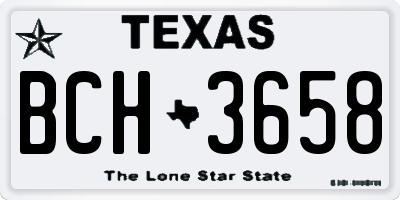 TX license plate BCH3658