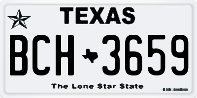 TX license plate BCH3659