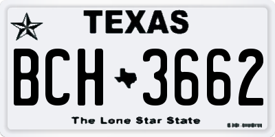TX license plate BCH3662