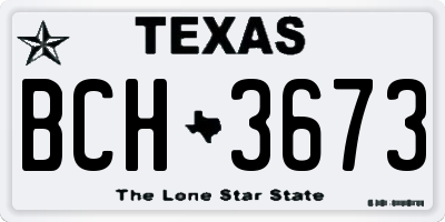TX license plate BCH3673