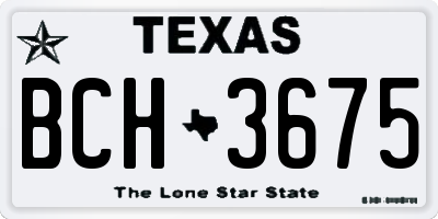 TX license plate BCH3675