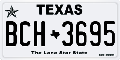TX license plate BCH3695