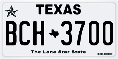 TX license plate BCH3700
