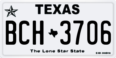 TX license plate BCH3706