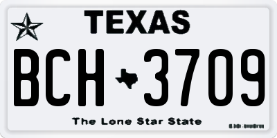 TX license plate BCH3709