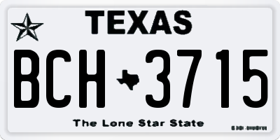 TX license plate BCH3715