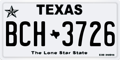 TX license plate BCH3726