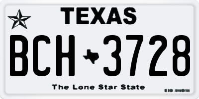 TX license plate BCH3728