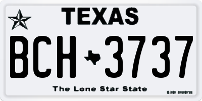 TX license plate BCH3737