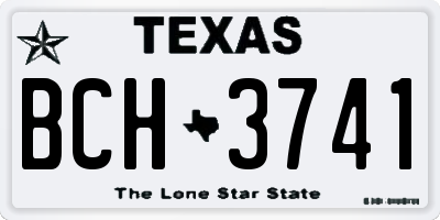 TX license plate BCH3741