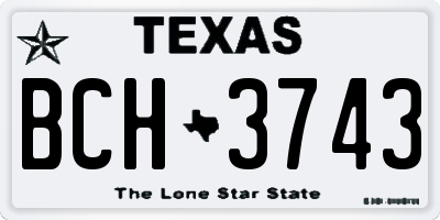 TX license plate BCH3743