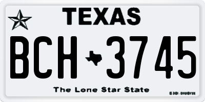 TX license plate BCH3745