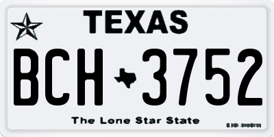 TX license plate BCH3752
