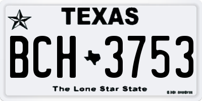 TX license plate BCH3753