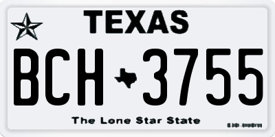TX license plate BCH3755