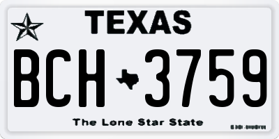 TX license plate BCH3759