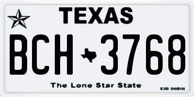 TX license plate BCH3768