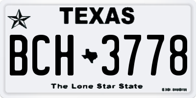 TX license plate BCH3778