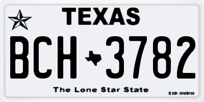 TX license plate BCH3782