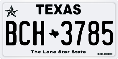 TX license plate BCH3785