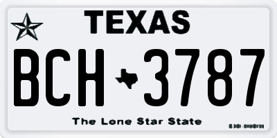 TX license plate BCH3787