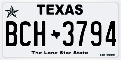 TX license plate BCH3794