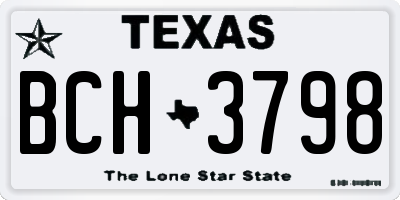 TX license plate BCH3798